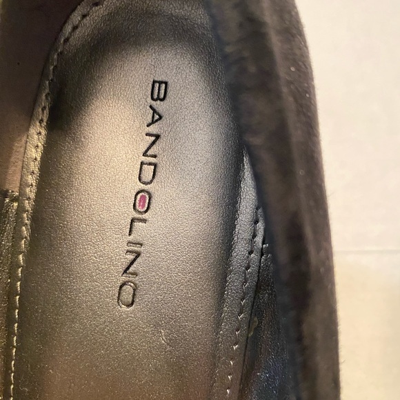 Bandolino Black Suede Wedge Hill Pump with Bow - Picture 6 of 8